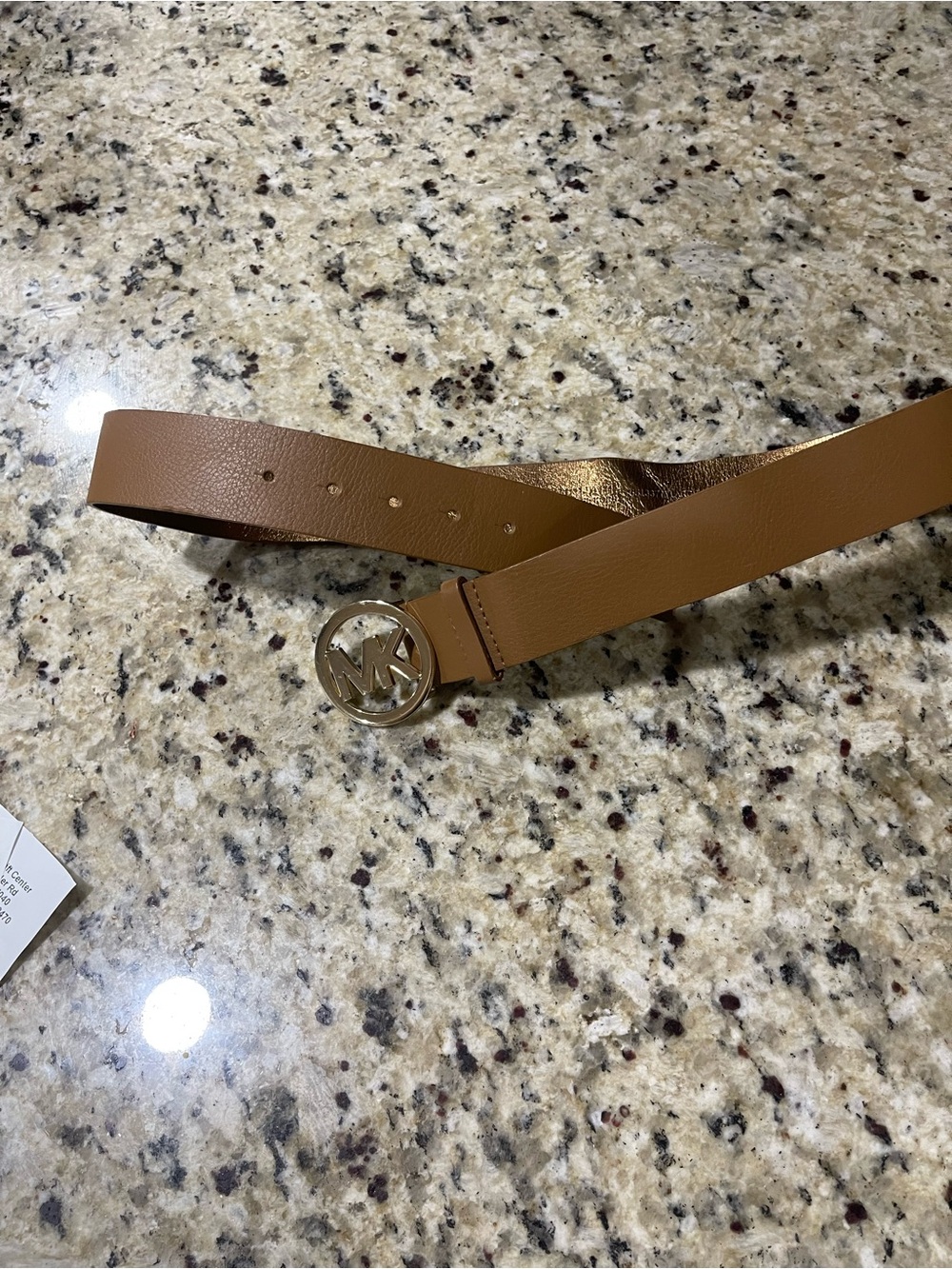Michael Kors Large Cognac Leather Belt - Picture 2 of 4